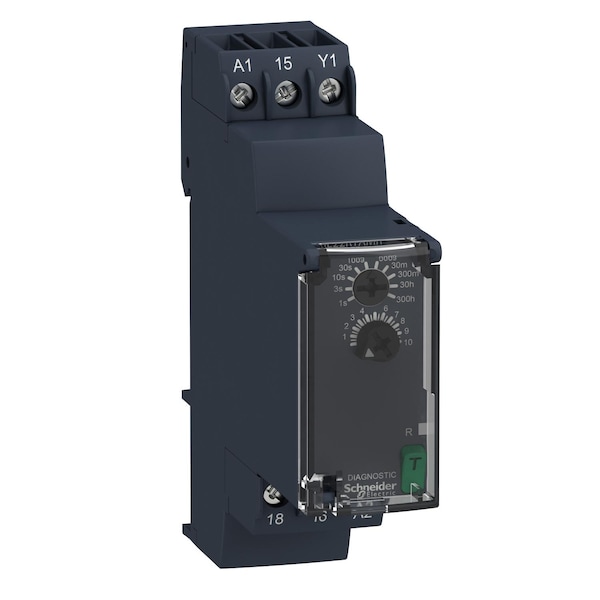 Relevador de doble función Schneider Electric, relevadores de temporizador Harmony, A, 1 contacto normalmente abierto, 0.05 segundos...300 horas, retardo de encendido, 24...240V CA CD - RE22R1AMR