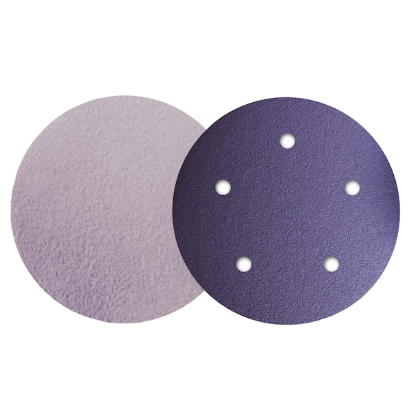 Continental Abrasives 5" 400 Grit Zirconia Purple Film Hook & Loop Disc 5 Hole - SD-50HP5400