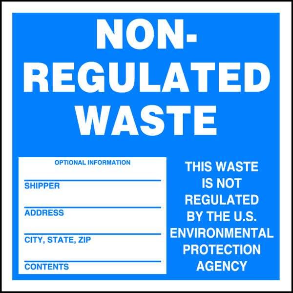 Accuform Non Regulated Waste Label, 6 In. W, PK100 - MHZW14PSC