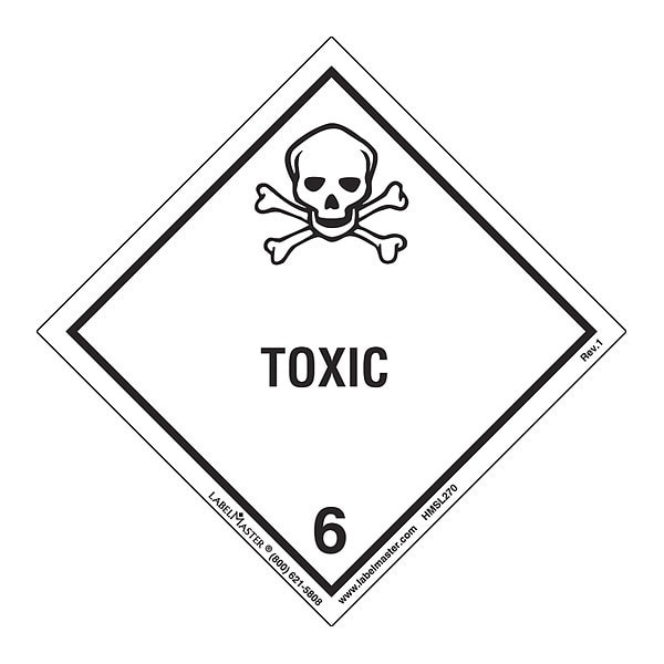 Labelmaster Toxic Label, Worded, PVC-Free, PK25 - HMSL270S