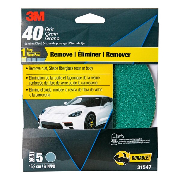 3M 3M Sanding Disc with Stikit Attachment, 6 in, 40 Grit, 20PK - 31547