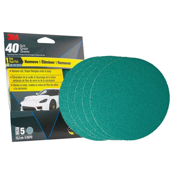 3M 3M Sanding Disc with Stikit Attachment, 6 in, 40 Grit, 20PK - 31547