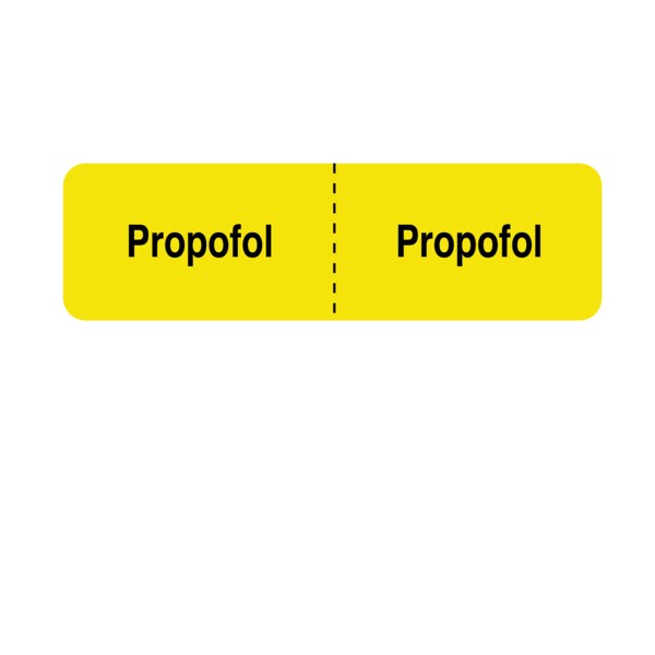 Nevs IV Drug Line Label - Propofol/Propofol 7/8" x 3" Blue w/Black - N-10965