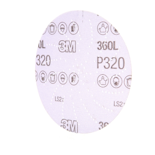 Xtract 3M Film Disc, P320 3MIL, 5 in, Die 500LG, 100/Carton, 500 ea/Case, 500PK - 360L