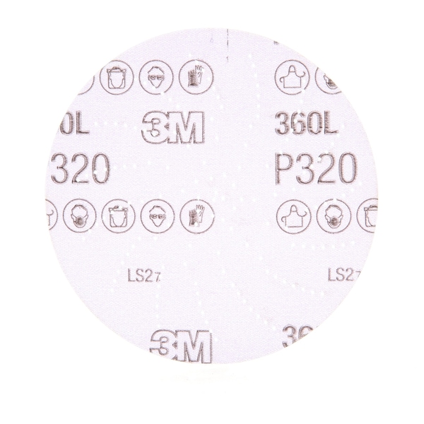 Xtract 3M Film Disc, P320 3MIL, 5 in, Die 500LG, 100/Carton, 500 ea/Case, 500PK - 360L