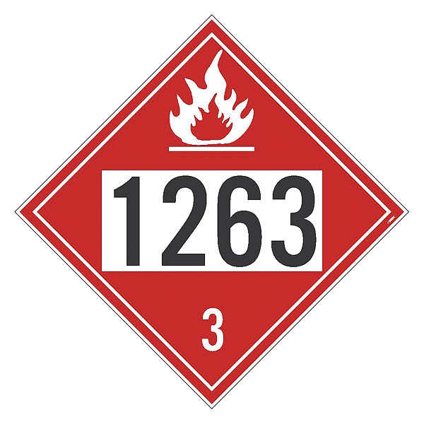 Nmc Dot Placard Sign, 1263 3, Pk10, Material: Pressure Sensitive Removable Vinyl .0045 - DL138BPR10