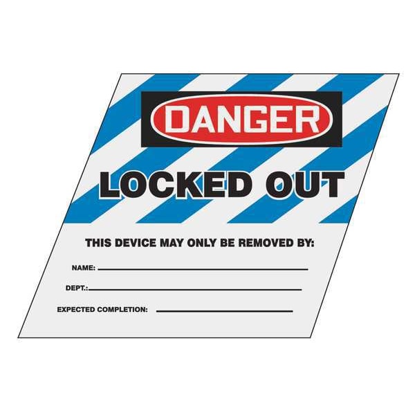 Accuform Ball Valve Lockout Label, 1-1/2 In. H, KDD492BU - KDD492BU