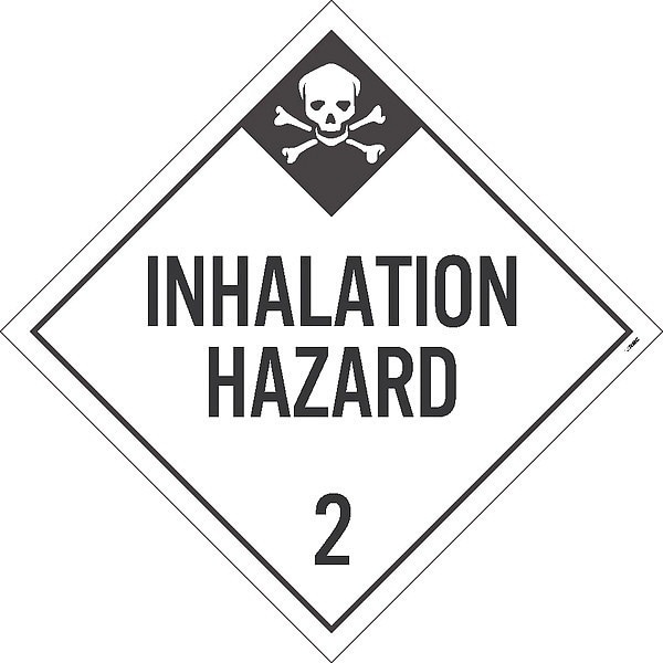 Nmc Inhalation Hazard 2 Dot Placard Sign, Pk10, Material: Adhesive Backed Vinyl - DL105P10