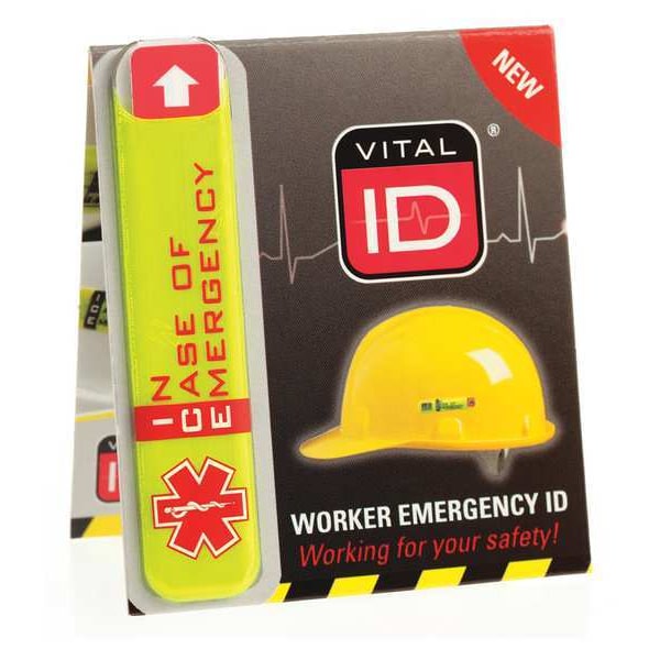 Vital Id Hard Hat I.D, Yllw, 1/2in.Hx2-3/4in.W, PK25 - WSID-01