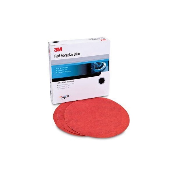 3M 3M Red Abrasive Hookit Disc, 01224, 6 in, P120, 50 discs per box, 50PK - 7000119787