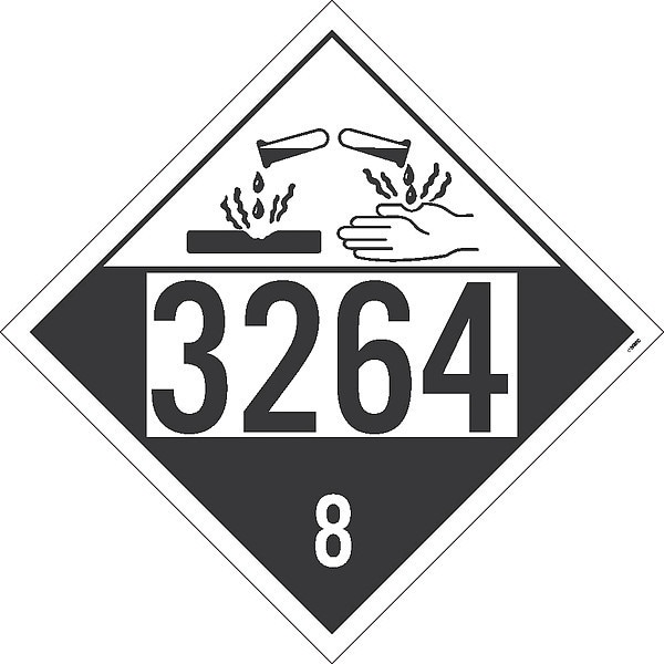 Nmc Dl181 Corrosive 4 Digit Dot Placard, Material: Unrippable Vinyl - DL181UV
