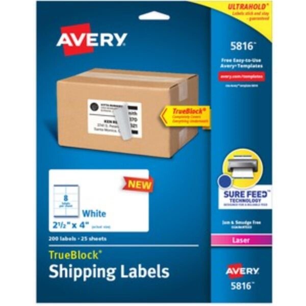 Workstationpro 2.5 x 4 in. TrueBlock Paper Label, White, 200PK - TH3742520