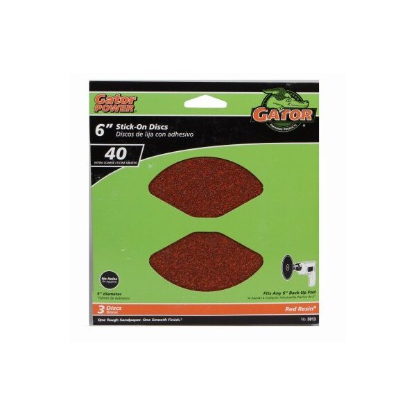 Gator Finishing 3PK 6Sand Disc 40G - 3013