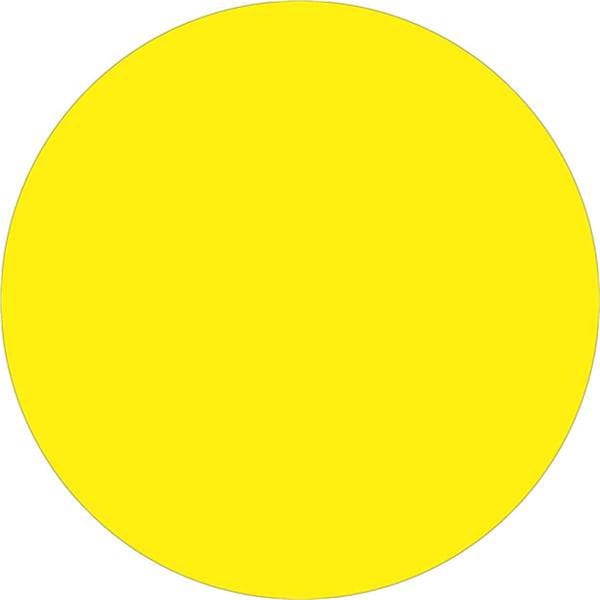 Bondad 2 in. Circle - Fluorescent Yellow Removable Labels - Roll of 500 - BO2821223