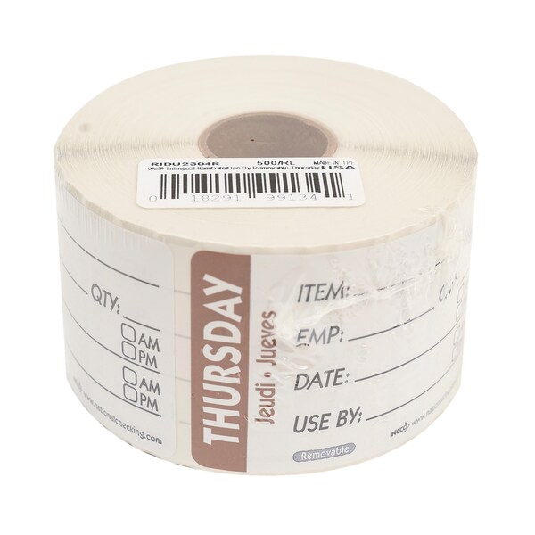 National Checking 2X3 Trilingual Item-Date-Use By Thursday Brown, PK500 - RIDU2304R