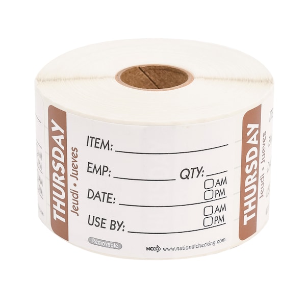National Checking 2X3 Trilingual Item-Date-Use By Thursday Brown, PK500 - RIDU2304R