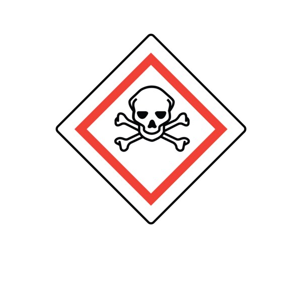 Nevs GHS Pictogram Label - Toxic 7/8" x 7/8" - GHS-11-T