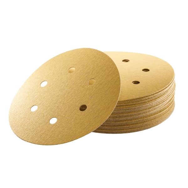 Uneeda 6 in Dia, 6 holes, Aluminum Oxide, 320 Grit, Coated Type - M-165796