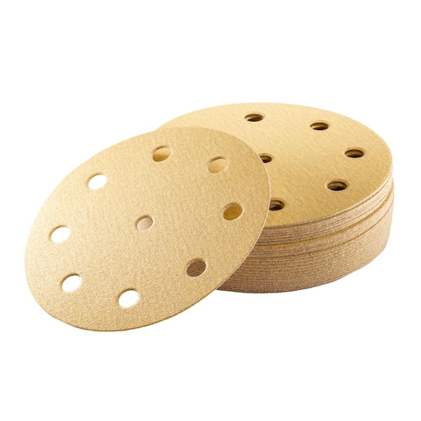 Uneeda 5 in Dia, 9 holes, Aluminum Oxide, 80 Grit, Coated Type - M-166437