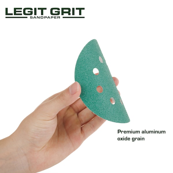 Legit Grit 5 inch Sand paper Disc, 8-Hole, 80 Grit, 150PK - LG5-880-150