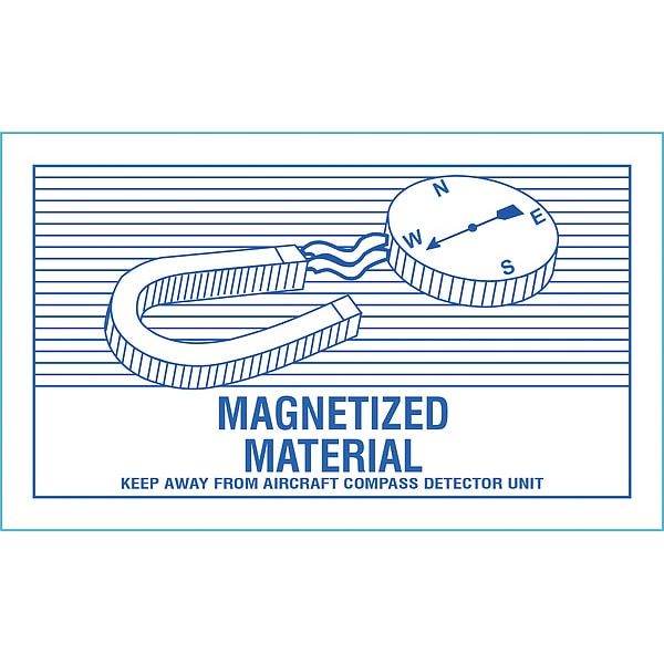 Stranco 3" x 5", DOT Label, Magnetized Material Legend, Blue on Orange, HMSL-3502-P500 - HMSL-3502-P500