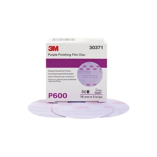 3M 3M Hookit Purple Finishing Film Disc, 30371, 3 in, P600, 50PK - 7100122790
