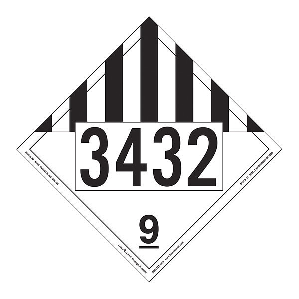 Labelmaster Miscellans Dangerous Goods, Rgd Vnyl, PK25 - ZRV19-32