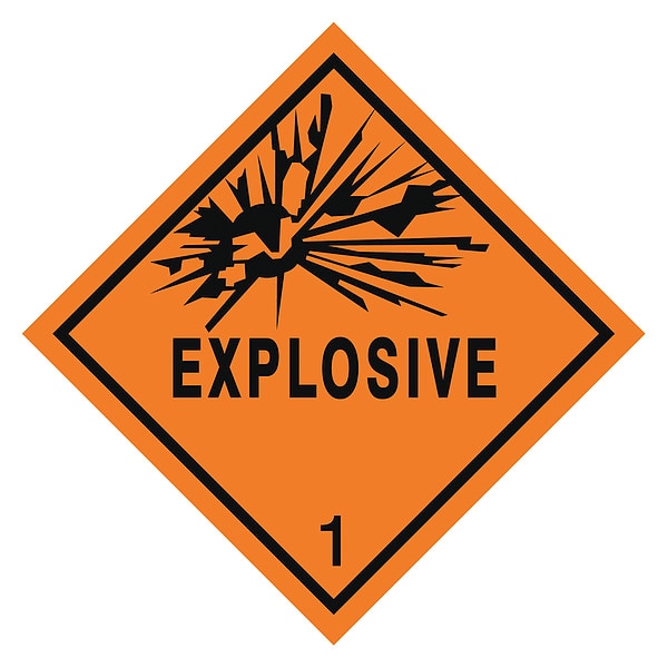 Stranco 4" x 4", DOT Label, Explosive Legend, Black on Orange, HMSL-0102-P500 - HMSL-0102-P500