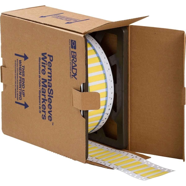Brady Low Smoke Zero Halogen PermaSleeve Heat Shrink Tubing, Roll of 2500 Each, Yellow, 0.25 in. - LSZH-250-150-YL
