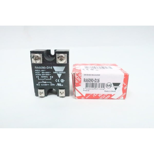 Relevador de Estado Sólido Carlo Gavazzi 4.5-32V-DC 90A 600V-AC - RA6090-D16