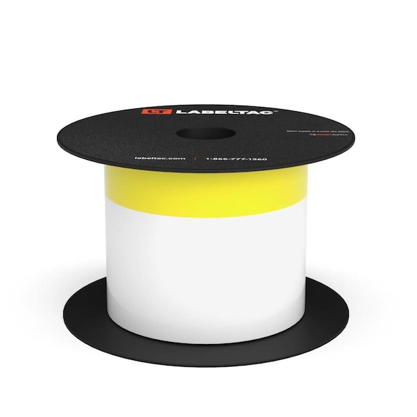 Labeltac LabelTac 4 and Pro Model Arc Flash Continuous Header Stock 3in x 75ft, 0.75in Header Stripe Yellow - LT301AFC-0.75