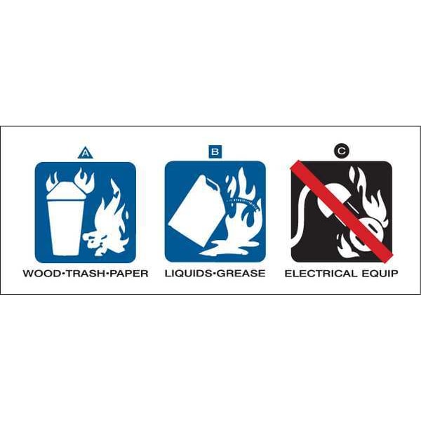 Brady Fire Extinguisher Label, 2inHx5inW, Tape, 76300 - 76300