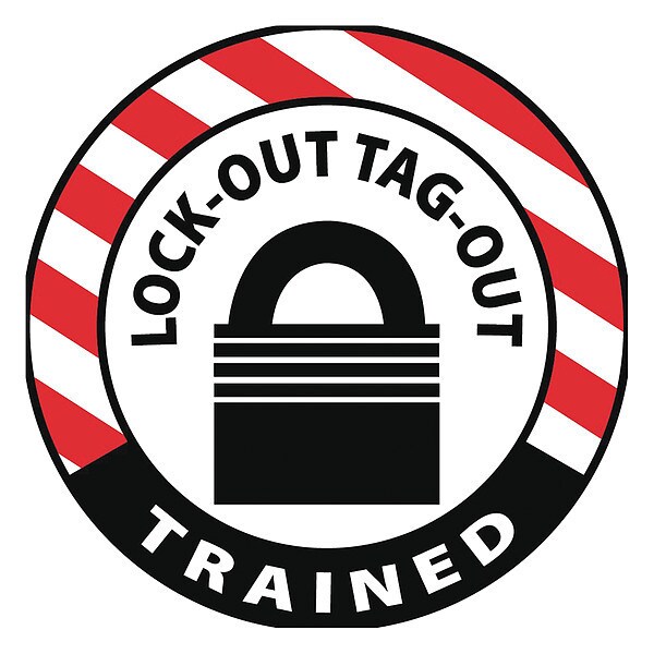 Nmc Lock-Out Tag-Out Trained Hard Hat Label, Pk25, Material: Reflective Vinyl Sheeting - HH140R