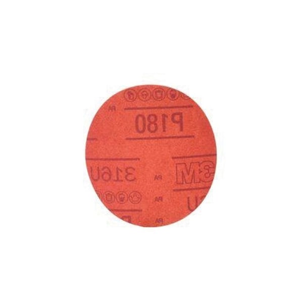 3M 3M Red Abrasive Hookit Disc, 01298, 5 in, P180, 50PK - 7000119854