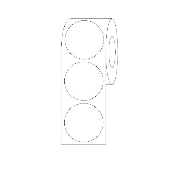 Globe Scientific Label Rolls, Cryo, 25mm Dots, for 50mL Tubes, White, 500PK - LCR-25W