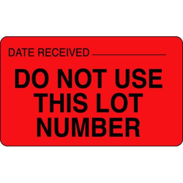 Roll Products Label, 1-1/2 In. H, 2-1/2 In. W, PK1000, 141454 - 141454