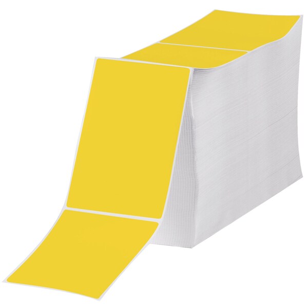 Tape Logic 4 x 6in Yellow Direct Thermal Label Fanfold, 2PK - THL577