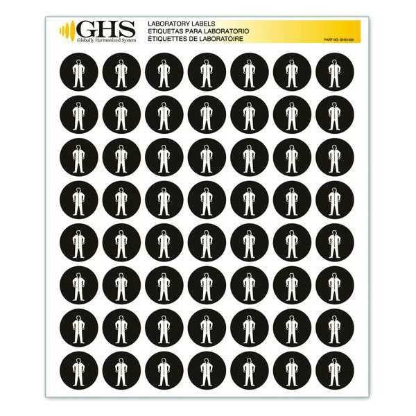 Ghs Safety Label, Gloss Paper, Full Body Suit, PK1120 - GHS1220