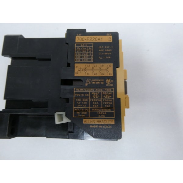 Relevador de control de corriente alterna de 208V - 700-F220A20 de Allen Bradley