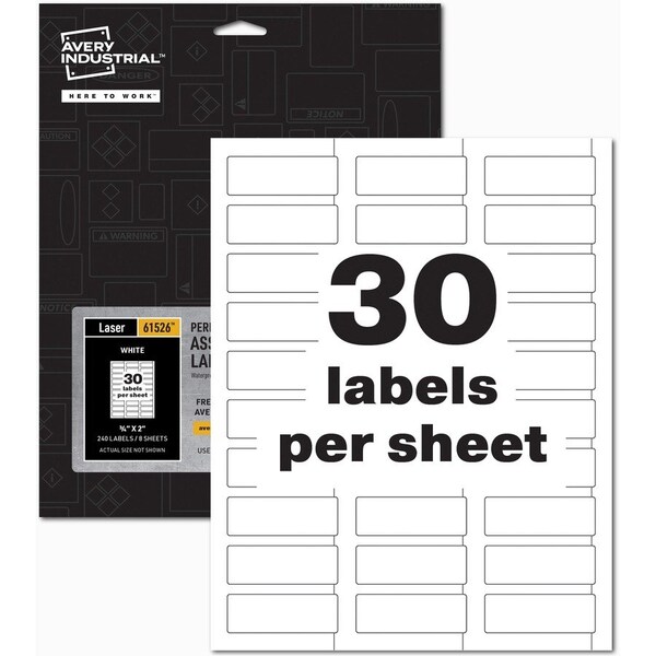 Avery PermaTrack Durable White Asset Tag Labels, 3/4 x 2, 240 Asset Tags - AVE61526