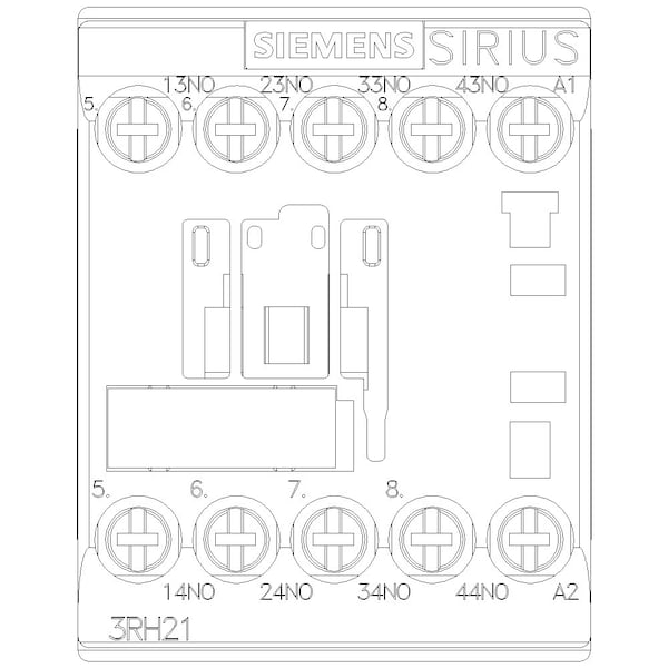 Relé de control IEC, 4NO, 230V AC, 10 A - 3RH21401AP00