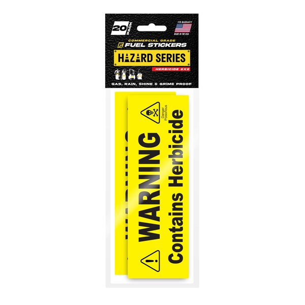 Fuel Stickers Herbicide Sticker, Warning Label: Pump Sprayer, Commercial Sprayer: Hvy-Dty, 6''x2'', 20PK - Z-6X2HRB-20PK