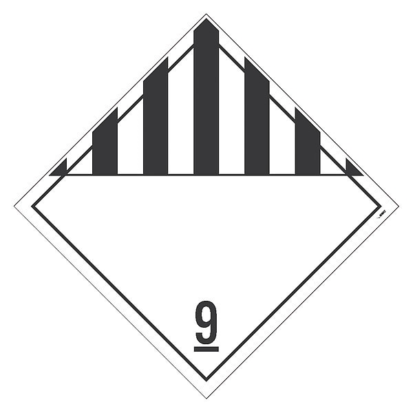 Nmc Dot Placard Sign, Misc Goods, Class 9, Pk10, Material: Adhesive Backed Vinyl - DL50P10