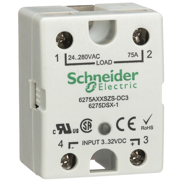 Relevador de estado sólido Schneider Electric, 3 a 32VDC, 75A - 6275AXXSZS-DC3