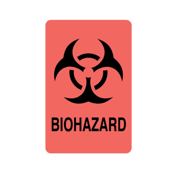 Nevs Label, Biohazard Symbol 3" x 1-15/16" - LBH-22
