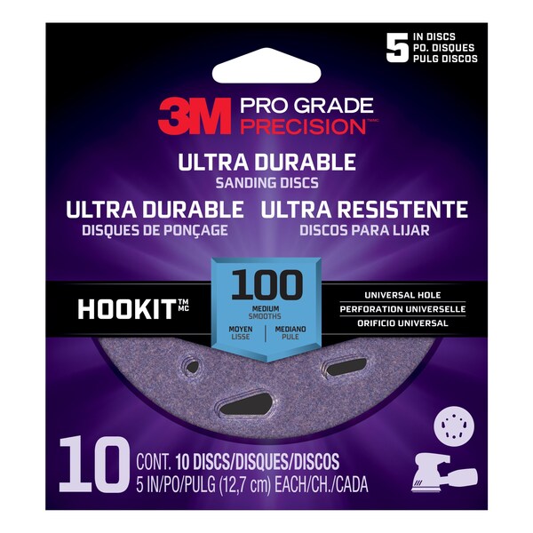 3M 3M Ultra Durable Universal Hole Sanding Disc, 5 IN x UH, 100, 12PK - DUH5100TRI-10T