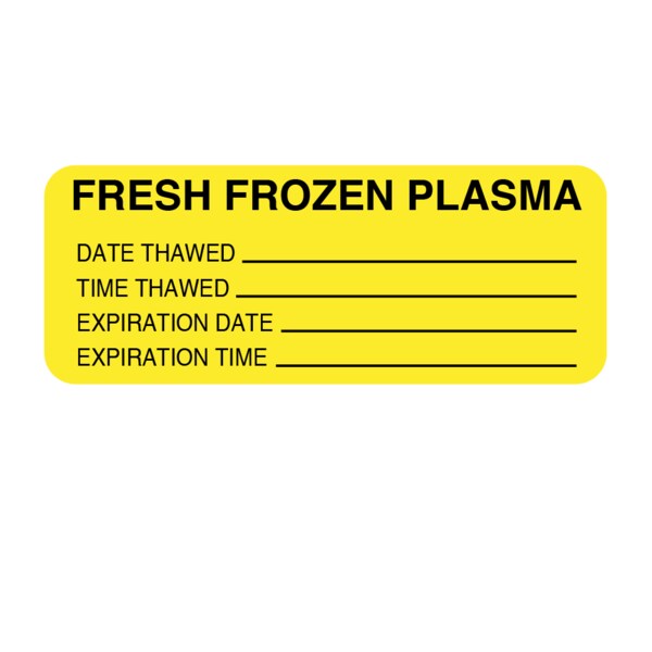Nevs Label, Fresh Frozen Plasma 7/8" x 2-1/4" Yellow w/ black - L-5054Y