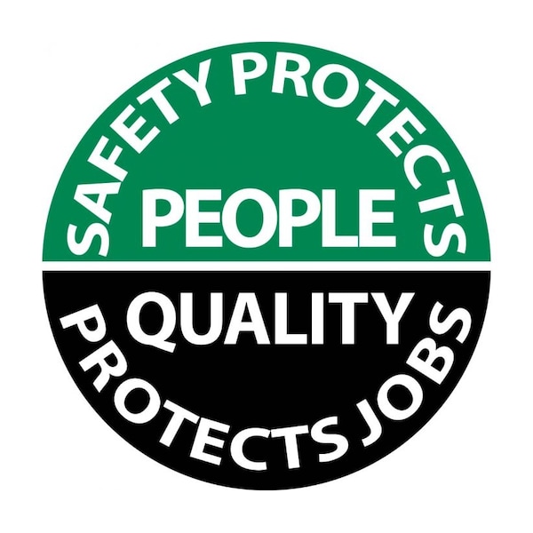Nmc Safety Protects People Quality Protects Jobs Hard Hat Emblem, Pk25 - HH80