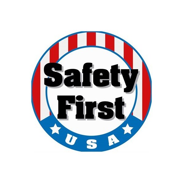 Nmc Safety First Usa Hard Hat Label, Pk25, Material: Pressure Sensitive Vinyl .002 - HH156