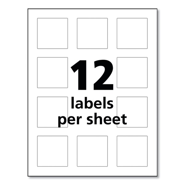 Avery UltraDuty Chemical Waterproof and UV Resistant Labels, 2x2, Wht, PK600 - 60526
